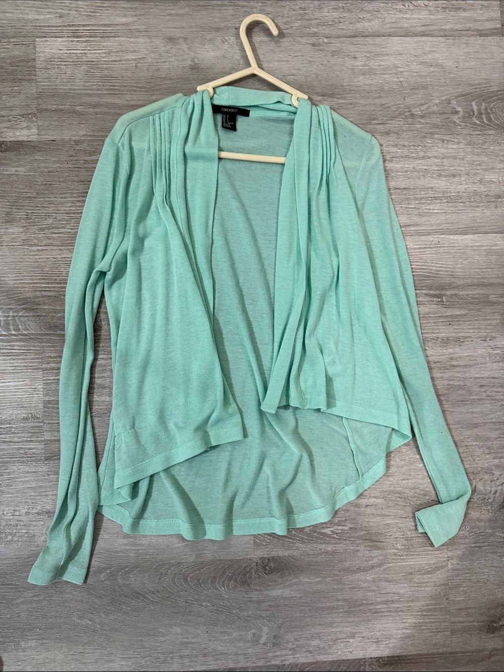 Forever 21 Mint Open-Front Lightweight Cardigan Sweater small